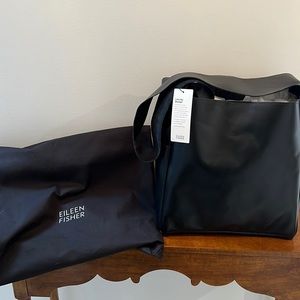New Eileen Fisher black everything bag
